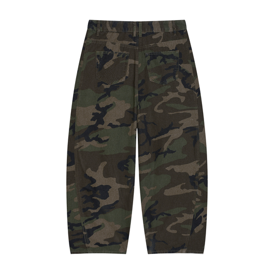 Storavio Men's Camo Barrel Leg Cargo Pants