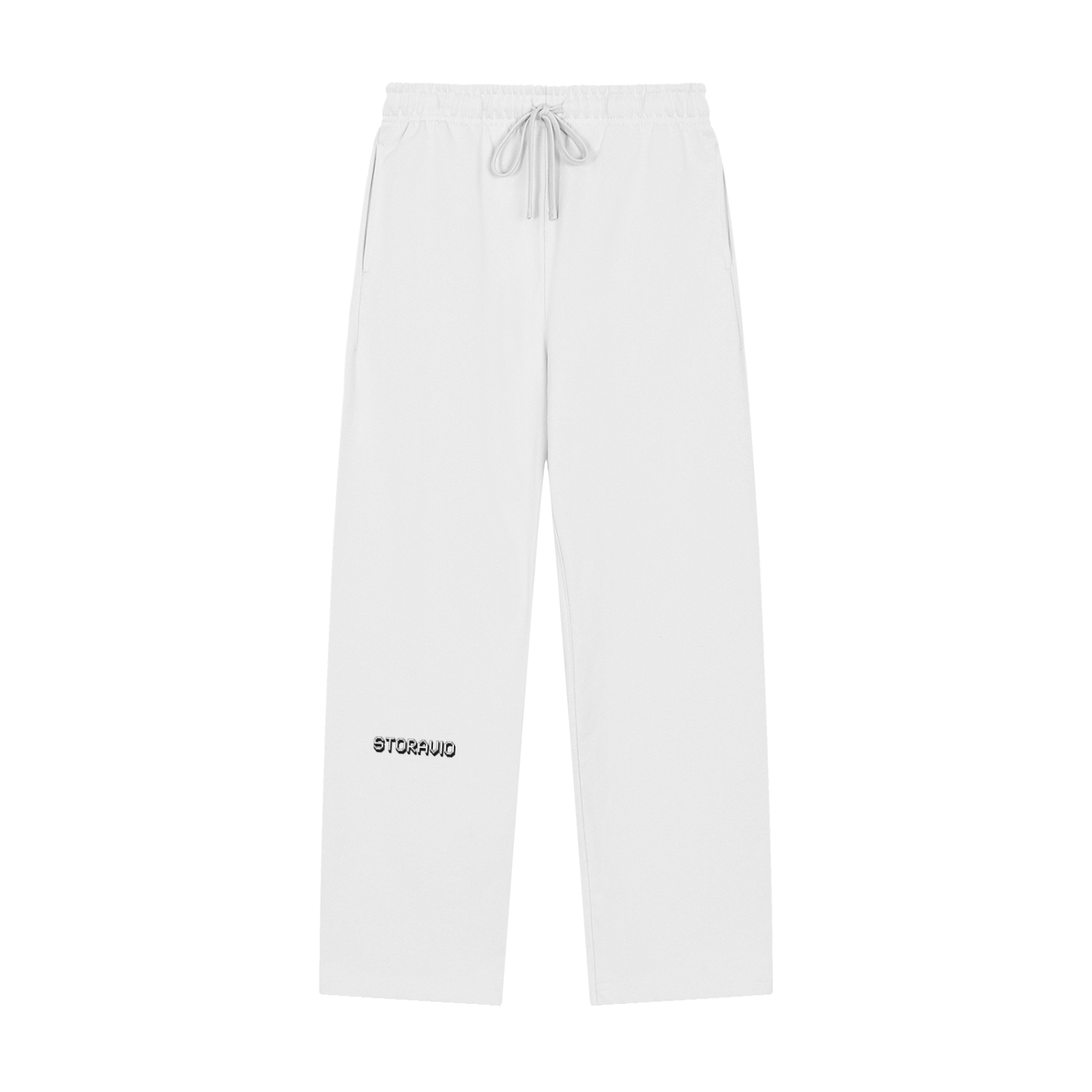 Storavio Solid Color Straight-Leg Sweatpants (Oat Gray)