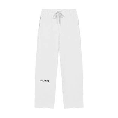 Storavio Solid Color Straight-Leg Sweatpants (Oat Gray)