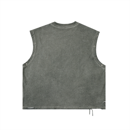 Storavio Distressed UFOs Grommet Eyelet Tank Top
