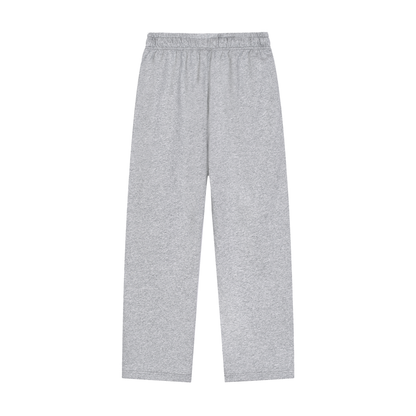 Storavio Solid Color Straight-Leg Sweatpants (Oat Gray)