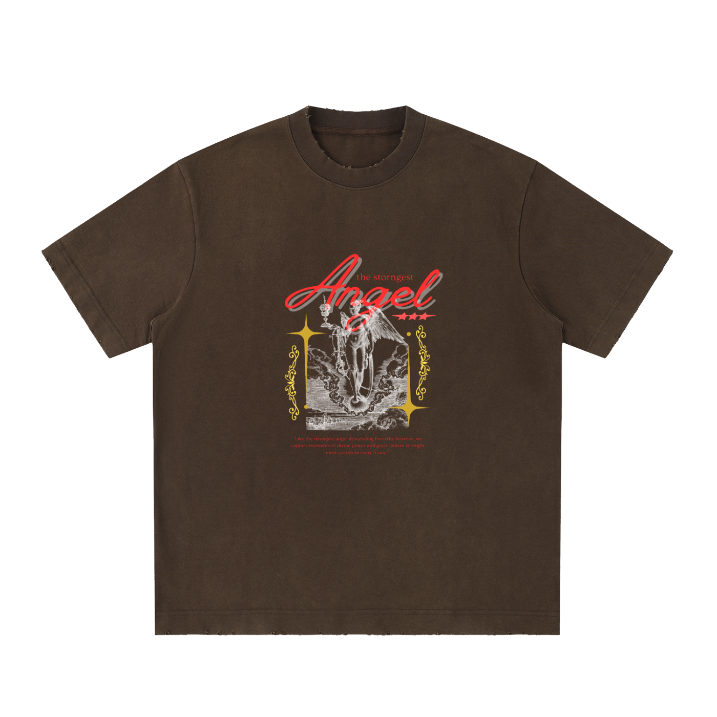 Heavyweight Vintage Washed Frayed T-Shirt