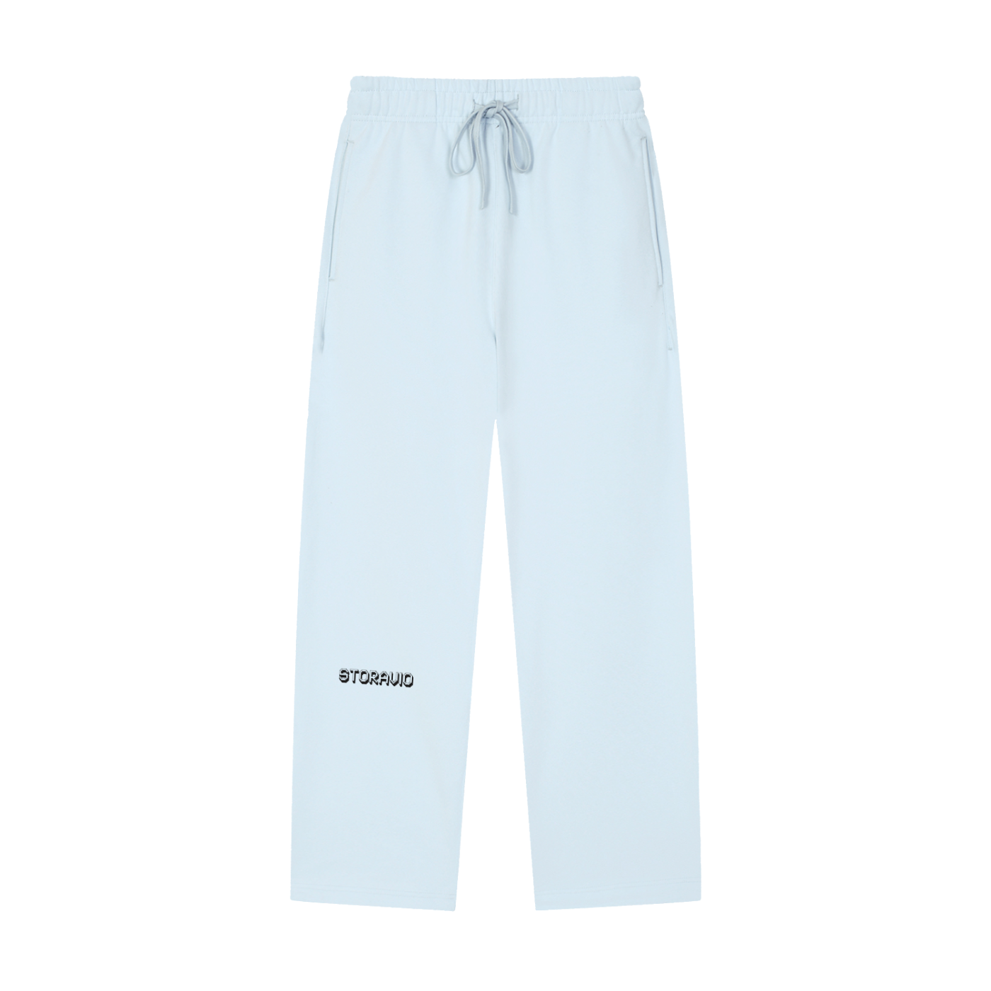 Storavio Solid Color Straight-Leg Sweatpants (Oat Gray)