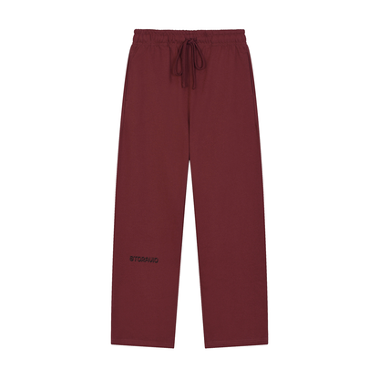 Storavio Solid Color Straight-Leg Sweatpants (Oat Gray)