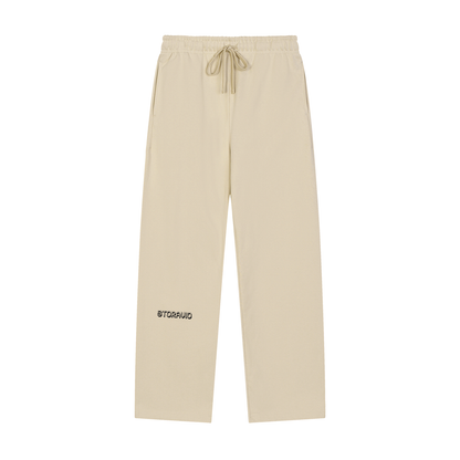 Storavio Solid Color Straight-Leg Sweatpants (Oat Gray)