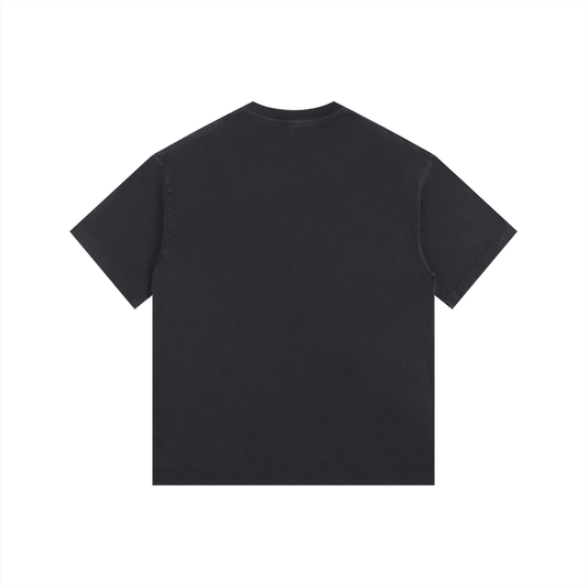 Storavio Vintage Washed Oversized Cotton T-Shirt (Black)