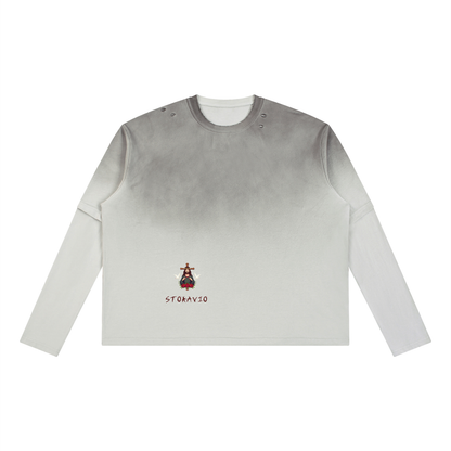 Storavio Unisex Vintage Wash Layered T-Shirt