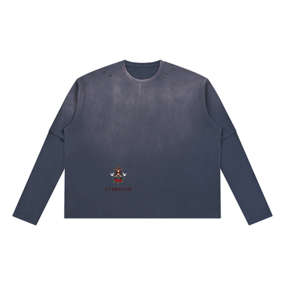 Storavio Unisex Vintage Wash Layered T-Shirt