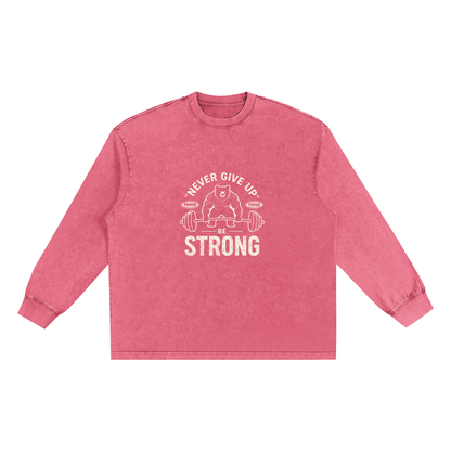 Storavio Snow Washed Frayed Edge Long Sleeve Tee