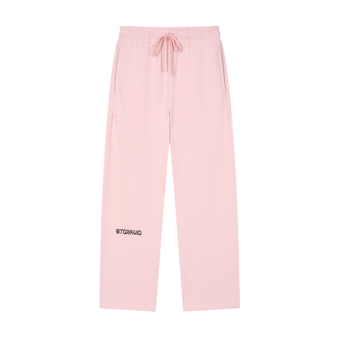 Storavio Solid Color Straight-Leg Sweatpants (Oat Gray)