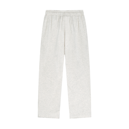 Storavio Solid Color Straight-Leg Sweatpants (Oat Gray)