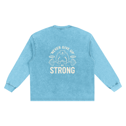 Storavio Snow Washed Frayed Edge Long Sleeve Tee