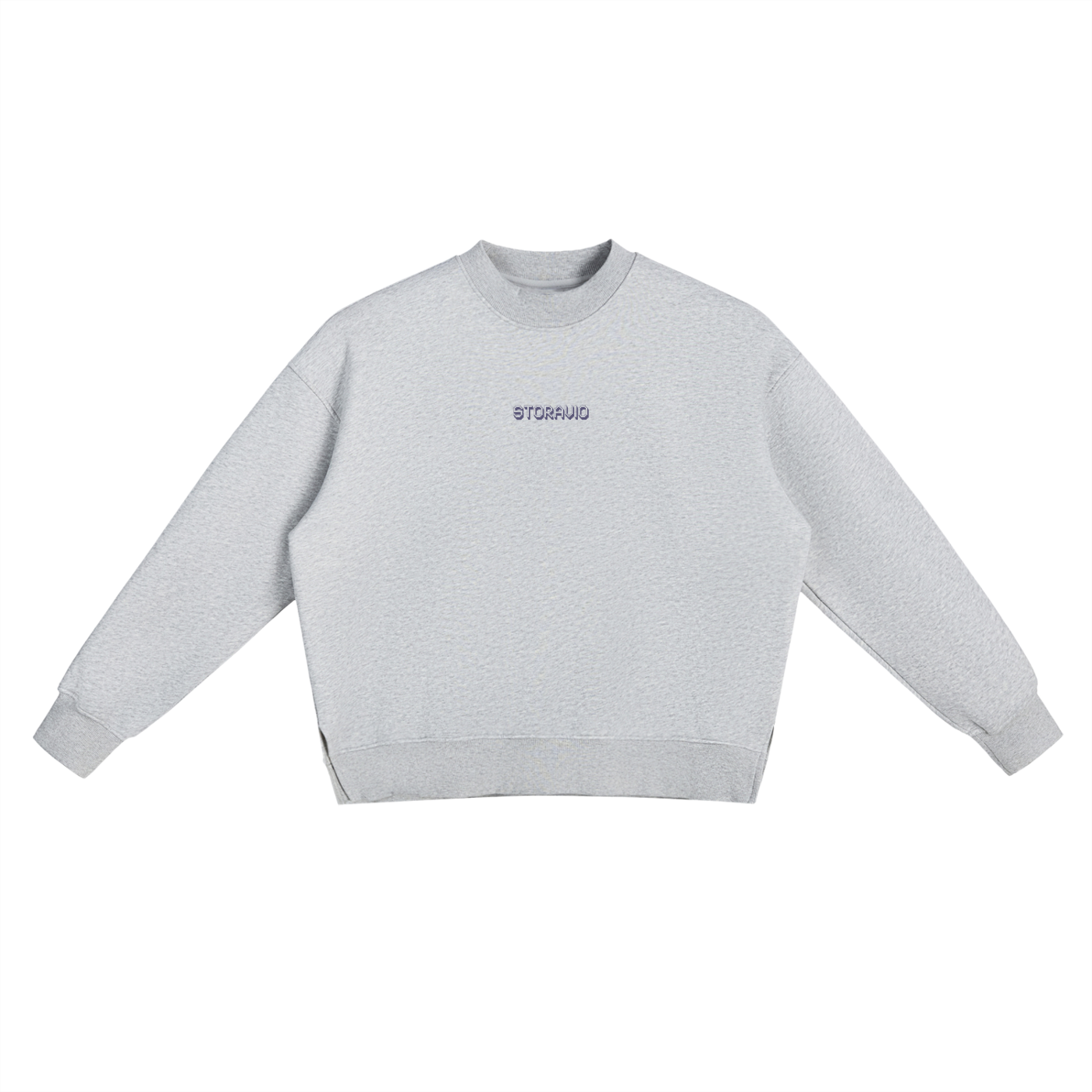 Storavio Fleece Side Slit Crewneck Sweatshirt