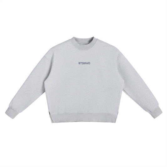 Storavio Fleece Side Slit Crewneck Sweatshirt