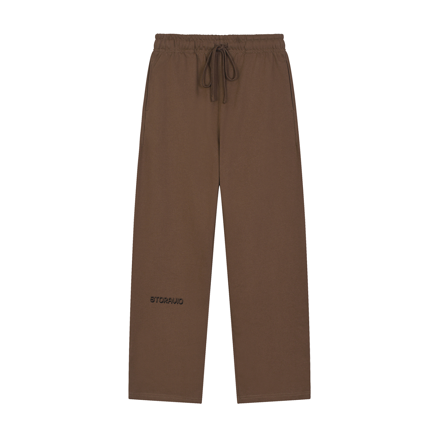 Storavio Solid Color Straight-Leg Sweatpants (Oat Gray)