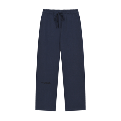 Storavio Solid Color Straight-Leg Sweatpants (Oat Gray)