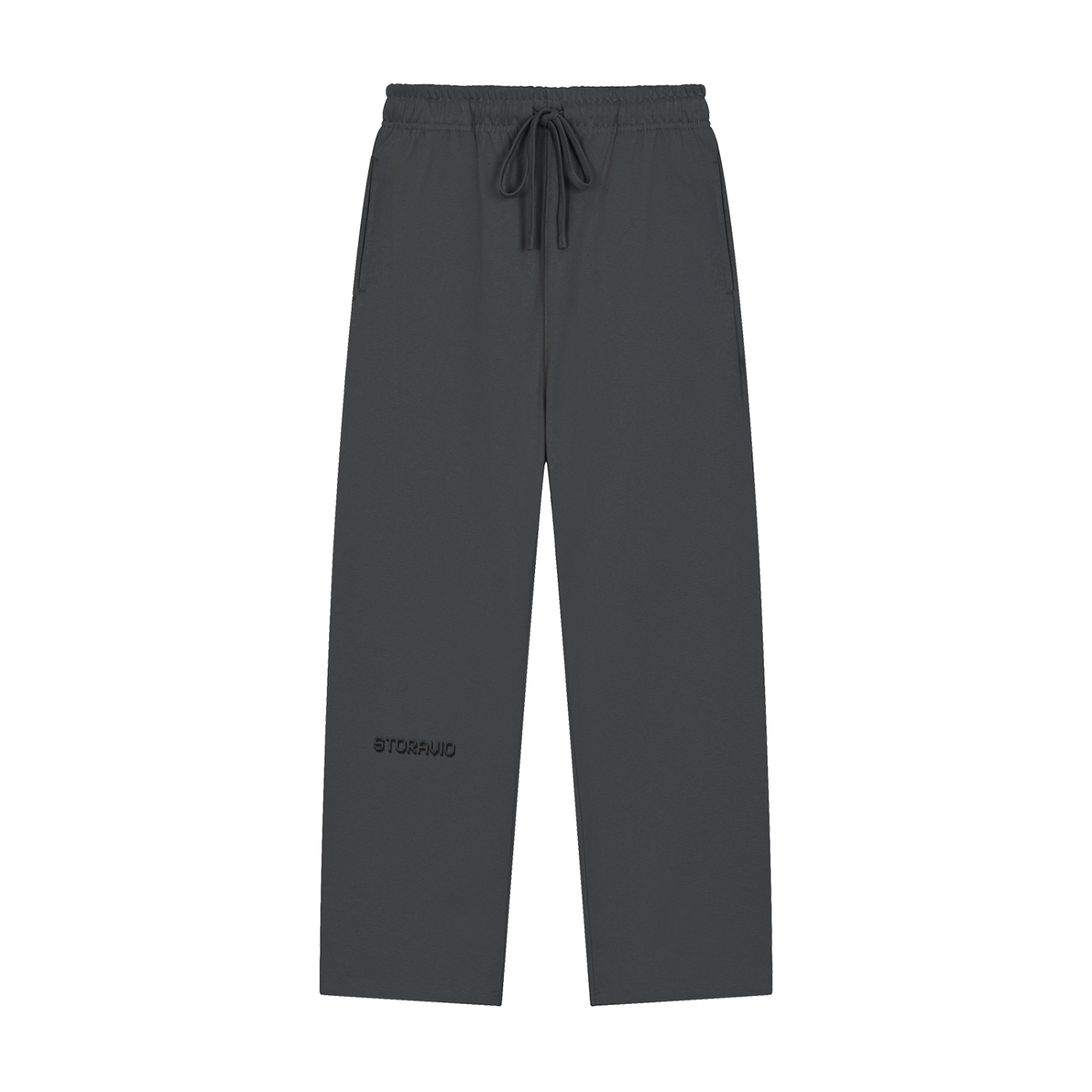 Storavio Solid Color Straight-Leg Sweatpants (Oat Gray)