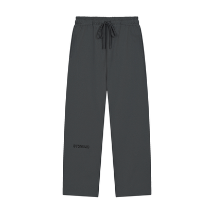 Storavio Solid Color Straight-Leg Sweatpants (Oat Gray)
