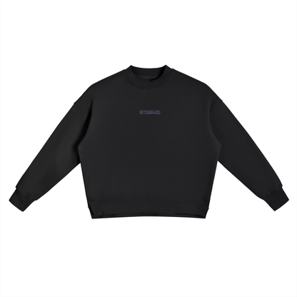 Storavio Fleece Side Slit Crewneck Sweatshirt