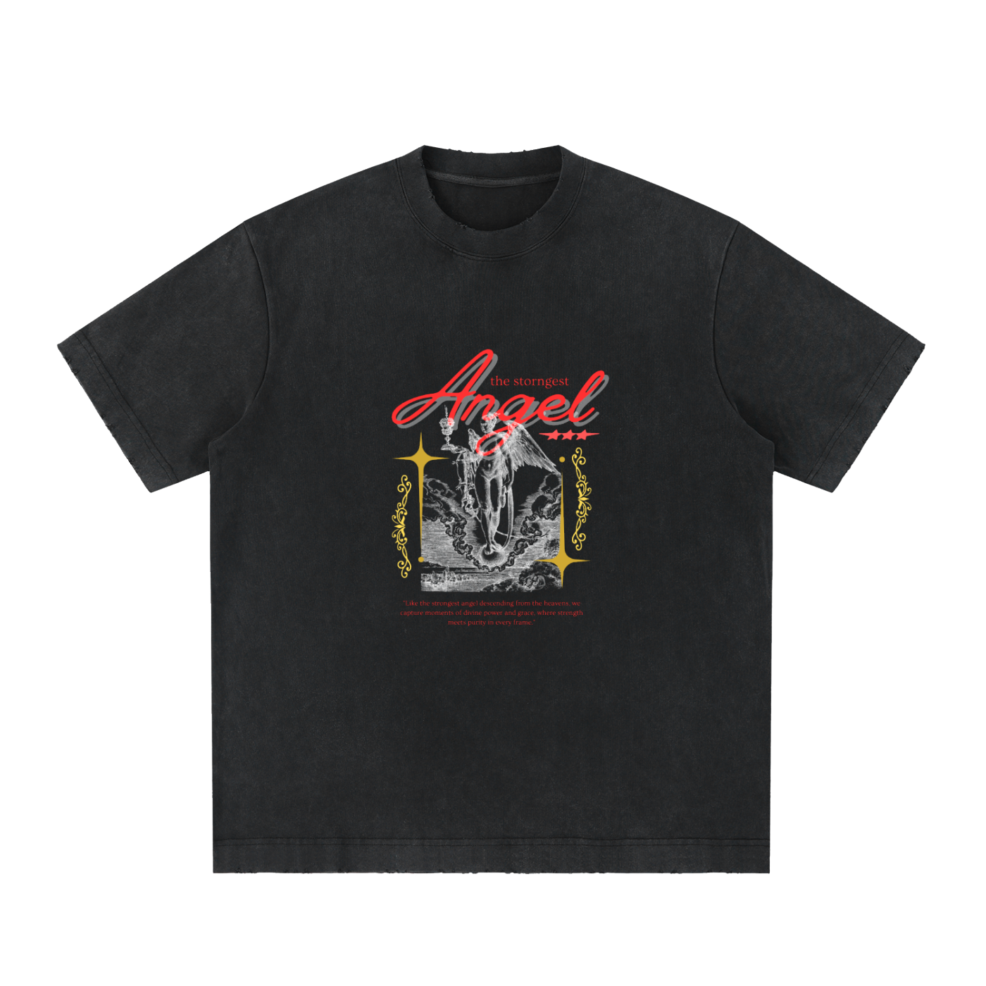 Heavyweight Vintage Washed Frayed T-Shirt