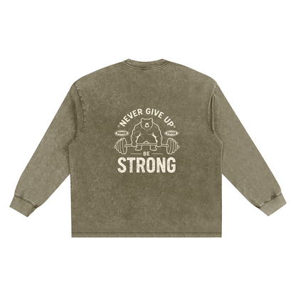 Storavio Snow Washed Frayed Edge Long Sleeve Tee
