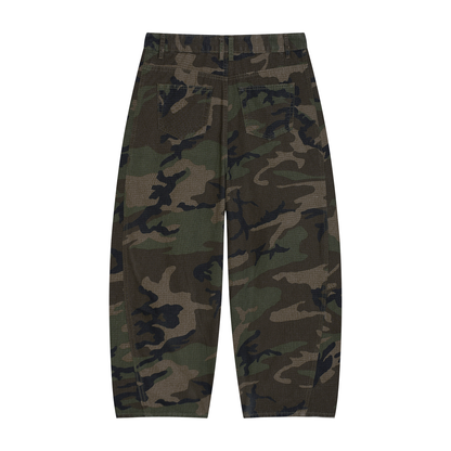 Storavio Men's Camo Barrel Leg Cargo Pants