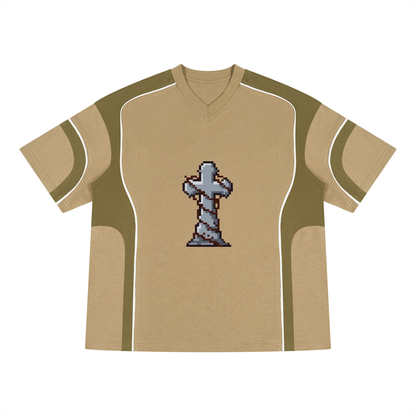 Storavio Unisex Color Block V-Neck T-Shirt