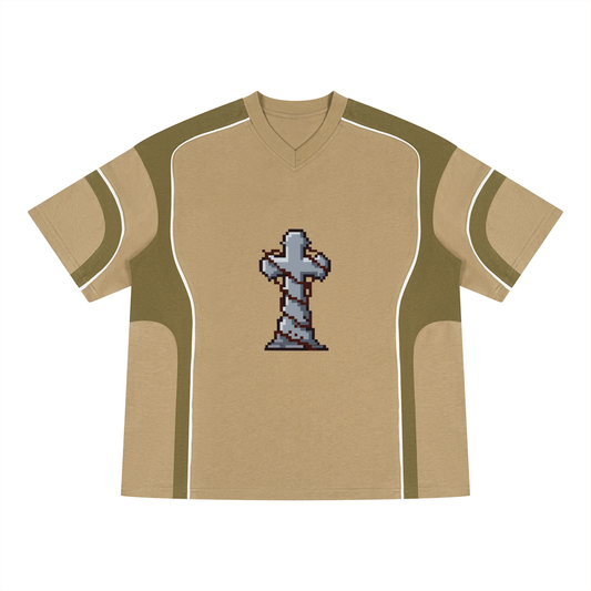 Unisex Color Block V-Neck T-Shirt