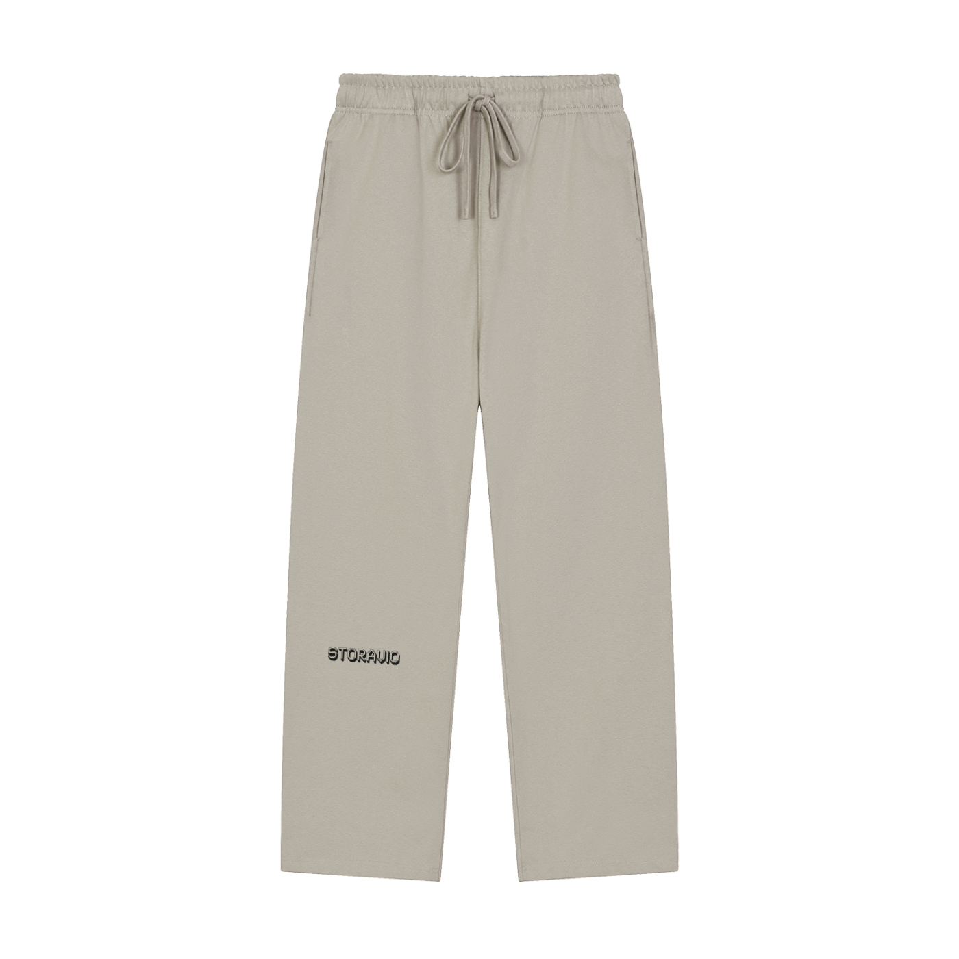 Storavio Solid Color Straight-Leg Sweatpants (Oat Gray)