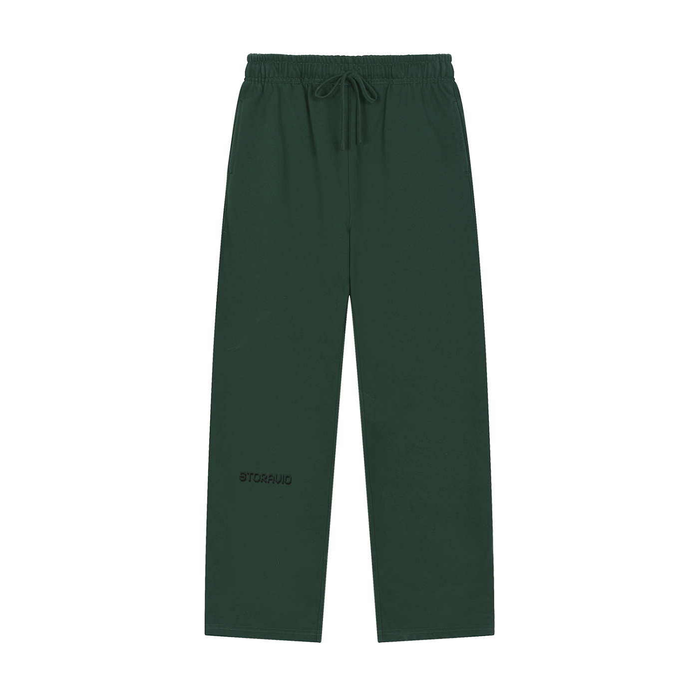 Storavio Solid Color Straight-Leg Sweatpants (Oat Gray)