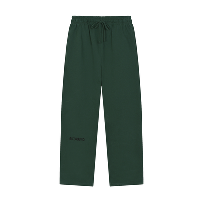 Storavio Solid Color Straight-Leg Sweatpants (Oat Gray)