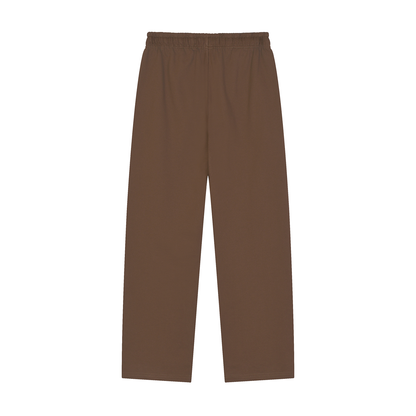 Storavio Solid Color Straight-Leg Sweatpants (Oat Gray)