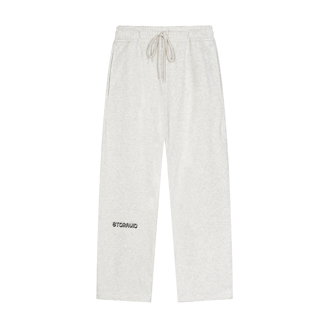 Storavio Solid Color Straight-Leg Sweatpants (Oat Gray)