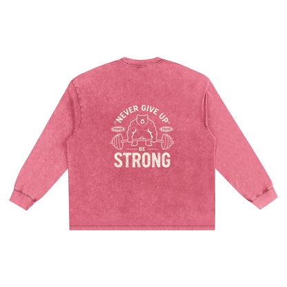 Storavio Snow Washed Frayed Edge Long Sleeve Tee